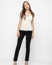 Load image into Gallery viewer, Cross Black lace Peplum Top