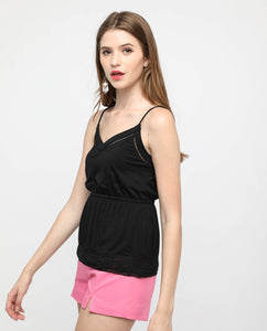 EYELET CAMI PEPLUM TOP - OSMOSE ONLINE SHOPPING