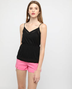 EYELET CAMI PEPLUM TOP - OSMOSE ONLINE SHOPPING