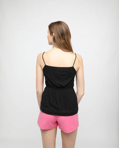 EYELET CAMI PEPLUM TOP - OSMOSE ONLINE SHOPPING