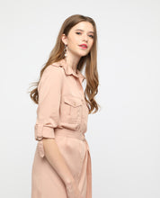 Load image into Gallery viewer, ELIZA BELTED SHIRTDRESS - OSMOSE ONLINE SHOPPING