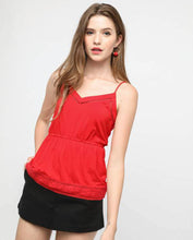 Load image into Gallery viewer, EYELET CAMI PEPLUM TOP - OSMOSE ONLINE SHOPPING