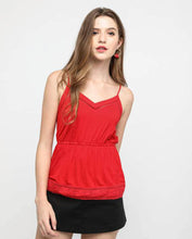 Load image into Gallery viewer, EYELET CAMI PEPLUM TOP - OSMOSE ONLINE SHOPPING