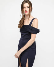 Load image into Gallery viewer, SATIN COLDSHOULDER SLIT DRESS - OSMOSE ONLINE SHOPPING