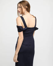 Load image into Gallery viewer, SATIN COLDSHOULDER SLIT DRESS - OSMOSE ONLINE SHOPPING