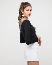 Load image into Gallery viewer, STRIPED JERSEY RIBBON TOP - OSMOSE ONLINE SHOPPING