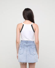 Load image into Gallery viewer, Loxie Rainbow Stripped Denim Skirt