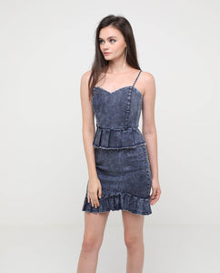 Blaire Denim Peplum Top