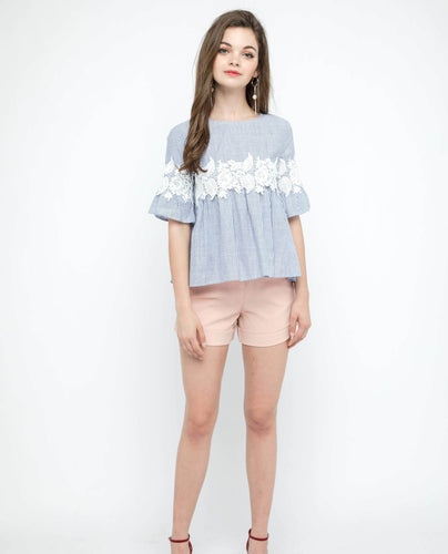 PINSTRIPES BABYDOLL TOP - OSMOSE ONLINE SHOPPING