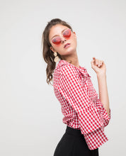 Load image into Gallery viewer, GINGHAM FLUTTERS TOP - OSMOSE ONLINE SHOPPING
