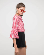 Load image into Gallery viewer, GINGHAM FLUTTERS TOP - OSMOSE ONLINE SHOPPING