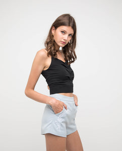 ODETTE SIDE EMBROIDERY SHORTS - OSMOSE ONLINE SHOPPING