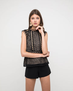 VELDA EYELET LACE TOP - OSMOSE ONLINE SHOPPING