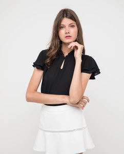 DENISA PLEAT KEYHOLE TOP - OSMOSE ONLINE SHOPPING