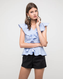 LAELIA FLUTTER PEPLUM TOP - OSMOSE ONLINE SHOPPING