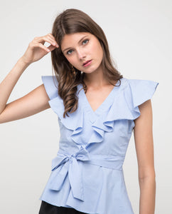LAELIA FLUTTER PEPLUM TOP - OSMOSE ONLINE SHOPPING