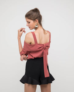LIZZIE RUFFLED HEM SHORTS - OSMOSE ONLINE SHOPPING