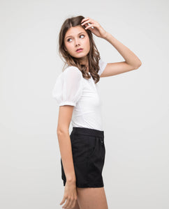 PUFF SLEEVE JERSEY TEE - OSMOSE ONLINE SHOPPING