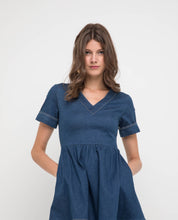 Load image into Gallery viewer, BRENDA V-NECK DENIM DRESS - OSMOSE ONLINE SHOPPING