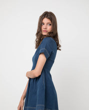 Load image into Gallery viewer, BRENDA V-NECK DENIM DRESS - OSMOSE ONLINE SHOPPING