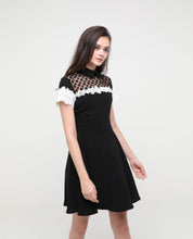 Load image into Gallery viewer, Covin Black Lace Collar Dress