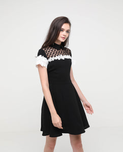 Covin Black Lace Collar Dress