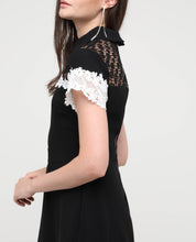 Load image into Gallery viewer, Covin Black Lace Collar Dress