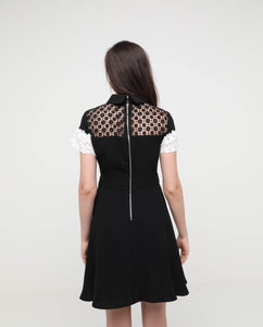 Covin Black Lace Collar Dress