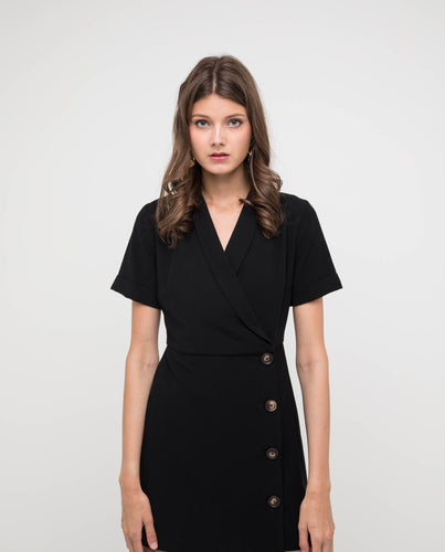 FELYN SIDE BUTTON DRESS - OSMOSE ONLINE SHOPPING