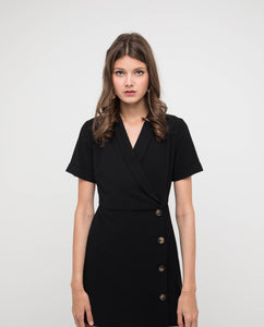 FELYN SIDE BUTTON DRESS - OSMOSE ONLINE SHOPPING