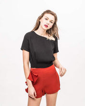 Load image into Gallery viewer, SIDE RUFFLE SHORTS - OSMOSE ONLINE SHOPPING