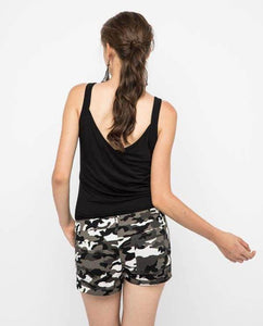 CAMO LOW WAISTED SHORTS - OSMOSE ONLINE SHOPPING