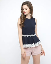 Load image into Gallery viewer, XENIA LACE TRIMMED TOP - OSMOSE ONLINE SHOPPING