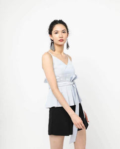 PINSTRIPES PEPLUM TOP - OSMOSE ONLINE SHOPPING