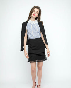 FLUTED HEM LACE SKIRT - OSMOSE ONLINE SHOPPING