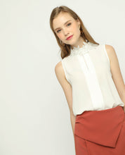 Load image into Gallery viewer, HIGH-NECK LACE DETAIL BLOUSE - OSMOSE ONLINE SHOPPING