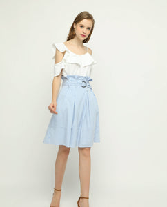 PINSTRIPES BELTED MIDI - OSMOSE ONLINE SHOPPING