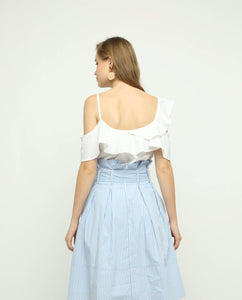 PINSTRIPES BELTED MIDI - OSMOSE ONLINE SHOPPING