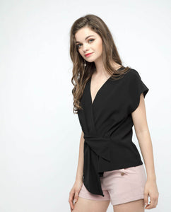 ASYMMETRICAL WRAP BLOUSE - OSMOSE ONLINE SHOPPING