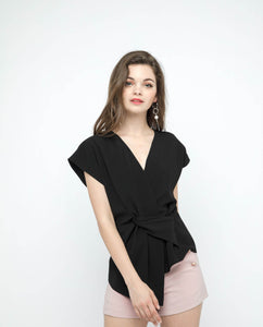 ASYMMETRICAL WRAP BLOUSE - OSMOSE ONLINE SHOPPING