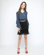 Load image into Gallery viewer, STRIPES FLUTTER SLEEVE CROP TOP - OSMOSE ONLINE SHOPPING