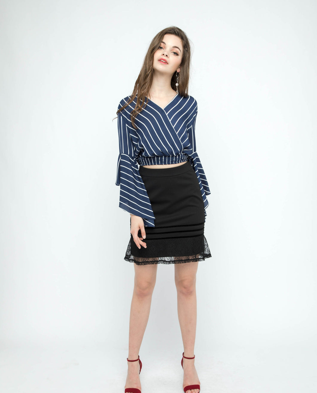 FLUTED HEM LACE SKIRT - OSMOSE ONLINE SHOPPING