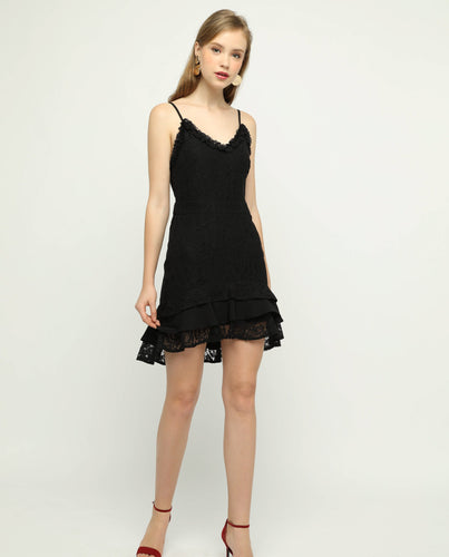 ROCHELLA ASYMMETRICAL LACE DRESS - OSMOSE ONLINE SHOPPING