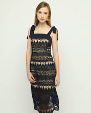 Load image into Gallery viewer, MIDNIGHT LACE MIDI DRESS - OSMOSE ONLINE SHOPPING