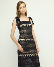 Load image into Gallery viewer, MIDNIGHT LACE MIDI DRESS - OSMOSE ONLINE SHOPPING