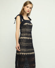 Load image into Gallery viewer, MIDNIGHT LACE MIDI DRESS - OSMOSE ONLINE SHOPPING
