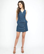 Load image into Gallery viewer, BUTTON DOWN DENIM DRESS - OSMOSE ONLINE SHOPPING