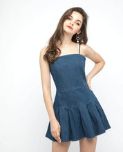 Load image into Gallery viewer, CAMI PLEATED DENIM DRESS - OSMOSE ONLINE SHOPPING