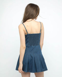 CAMI PLEATED DENIM DRESS - OSMOSE ONLINE SHOPPING